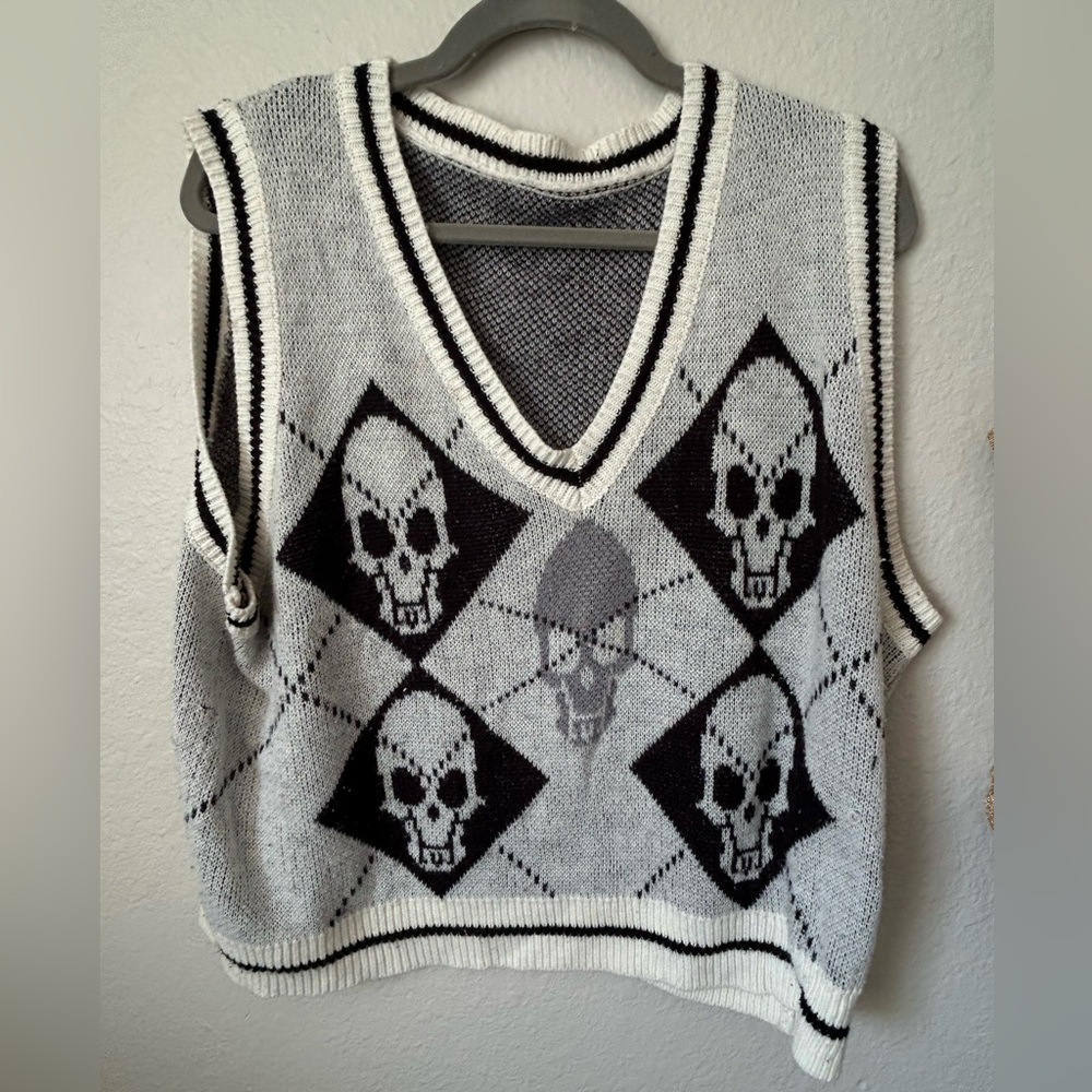 skull sweater vest